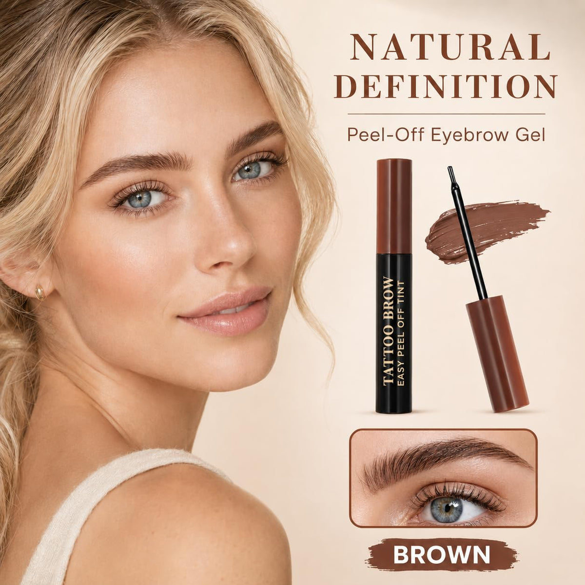 RKISSBEAUTY Eyebrow Tattoo Peel off T int Gel Waterproof Fuller & Defined Looking Brows (Black and Brown)