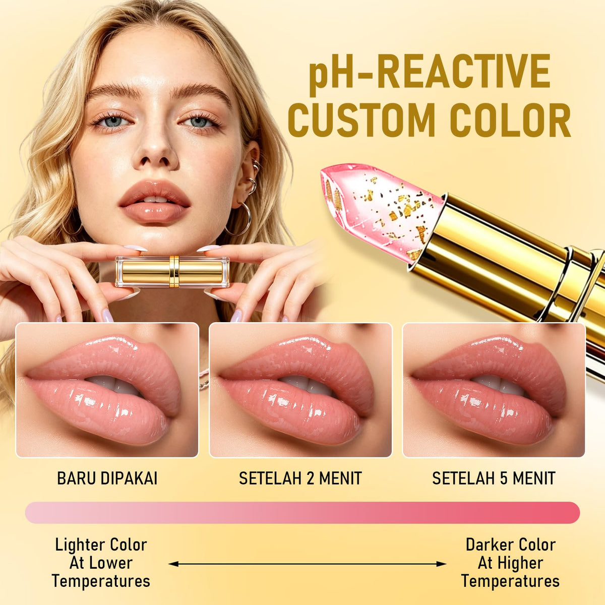 Fmnung 2PCS Areliaa Lipstick, Areliaa Lipstick for Older Women-Clear Reactive Skin-Adaptive Lip Adjusting Stick, Signature Long Lasting Moisturizing Nourishment Mature Lips