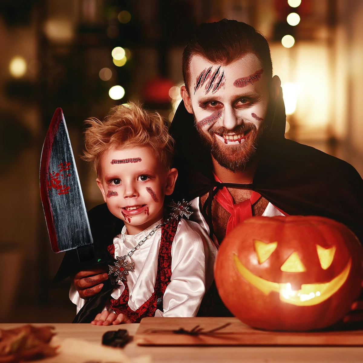【10 Sheets】 Tattoos Stickers Scars Tattoos Chucky Costume Women Zombie Costume Women Adult Zombie Makeup Kit Fake Blood Fake Scar