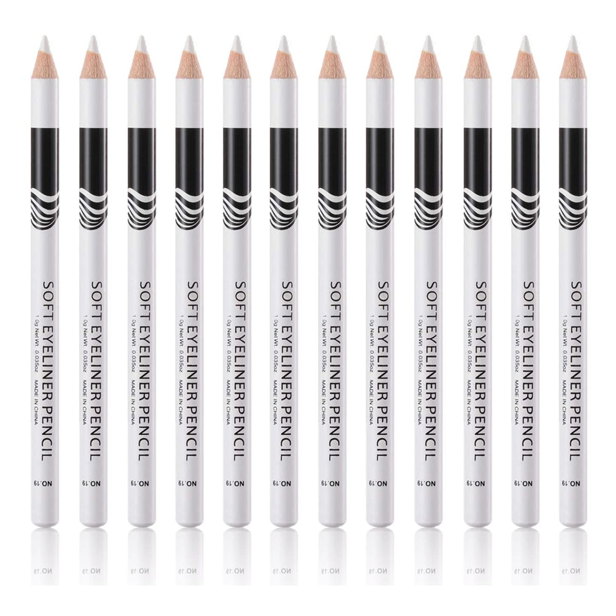 Go Ho 12 PCS White Eyebrow Eyeliner Pencils,White Eyeshadow Makeup Pen,Sweatproof Eye Highlighter Makeup Pencil,Long-lasting Nice Color Eye Brow Gel Pen,Brow Tint Sticks