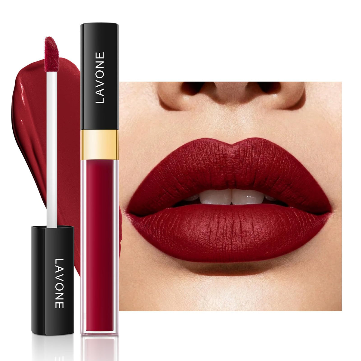 LAVONE Matte Lipstick, Long Lasting Lipstick for Women - Crimson Party