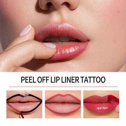BANGFENG 4Pcs Peel Off Lip Liner Stain Set - Long-Lasting, Smudge-Proof, Waterproof Nude Matte Lip Tint, Non-Fading Peel Off Lip Color, Effortless Precision & Full Coverage, 24H Color Hold