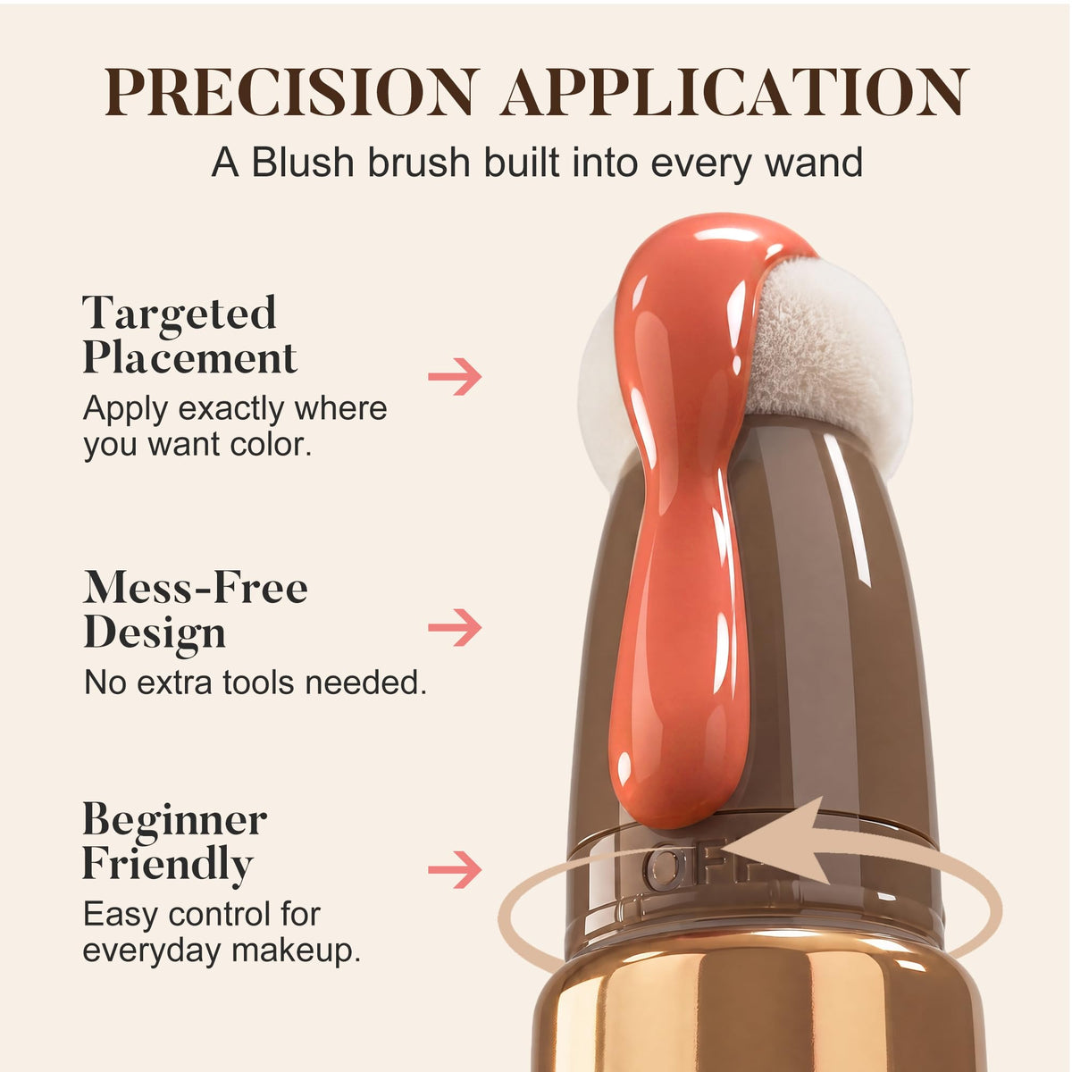 Liquid Blush, Lightweight Blush for Cheeks with Natural Dewy Glow, Long Lasting Hydrating No Caking Face Blushes, Buildable Makeup Blushes Liquid Wand with Sponge Applicator for Older Women, 02 Peach