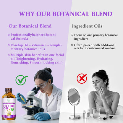 MMPANG Organic Glow Face Oil with Rosehip Oil, Facial Oil for Dry Skin