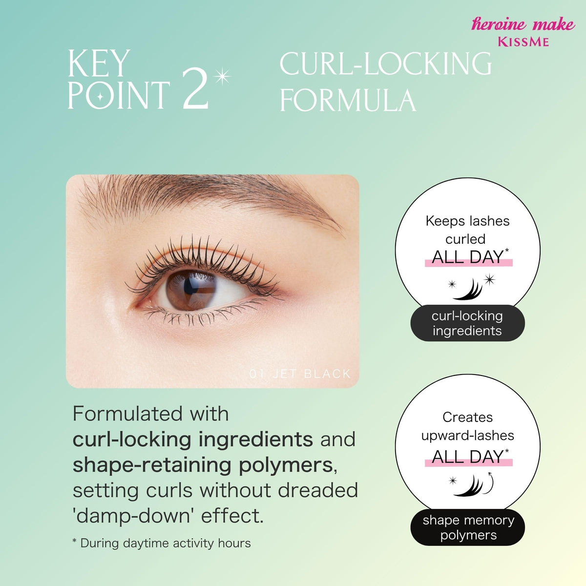 KISSME Heroine Make Advanced Film Mascara | Micro Brush | Black