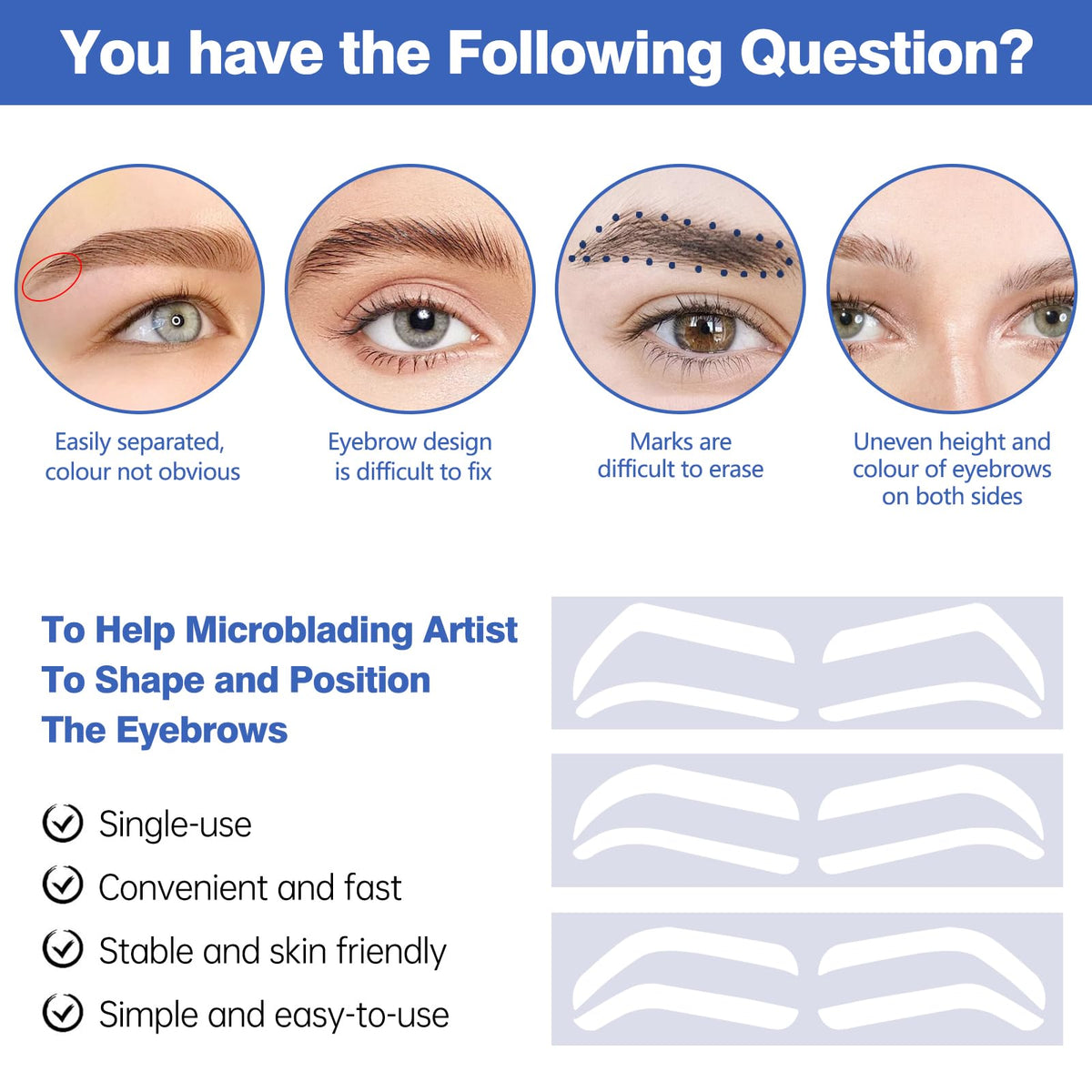 12Pairs Airbrush Eyebrow Shaping Stickers Stencils Shape Tape Disposable