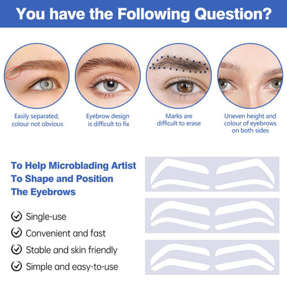 12Pairs Airbrush Eyebrow Shaping Stickers Stencils Shape Tape Disposable