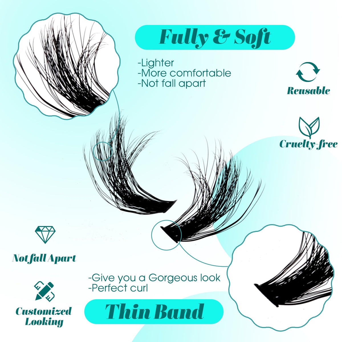 GEMERRY Lash Clusters 3D Effect 100P 10-18mm
