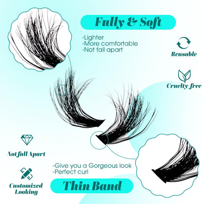 GEMERRY Lash Clusters 3D Effect 100P 10-18mm