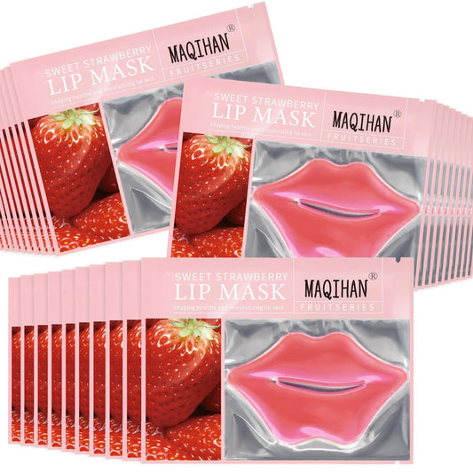 MAQIHAN 30PCS Lip Mask Patches - Pink Hydrating Lip Masks for Dry Lips