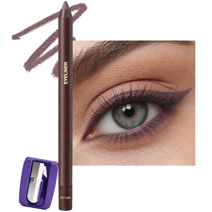 Plum Brown Eyeliner Pencil for Mature Eyes, Waterproof Smooth No-Tug Glide