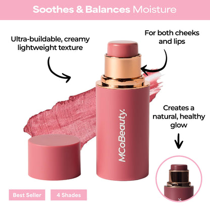 MCoBeauty Baby Face Cream Blush Stick - Peony Rose - Cheek & Lip Tint Stick