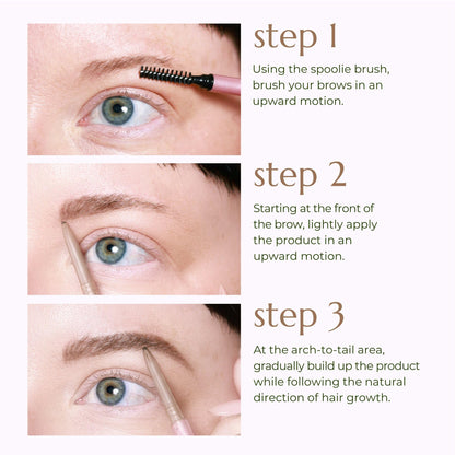 Chella Eyebrow Pencil, Long-Wear Definer with Precise Tip (Taupe)