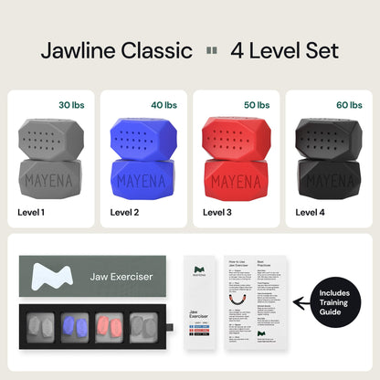 Mayena Jaw Exerciser Classic | 4 Set Silicone Jawline Exercisers
