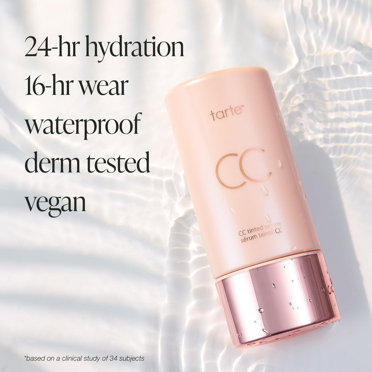 tarte CC tinted serum — Color-Correcting Tinted Serum, Lightweight Coverage, No-Makeup Makeup, Waterproof, 16HR Wear, vegan & cruelty-free, medium