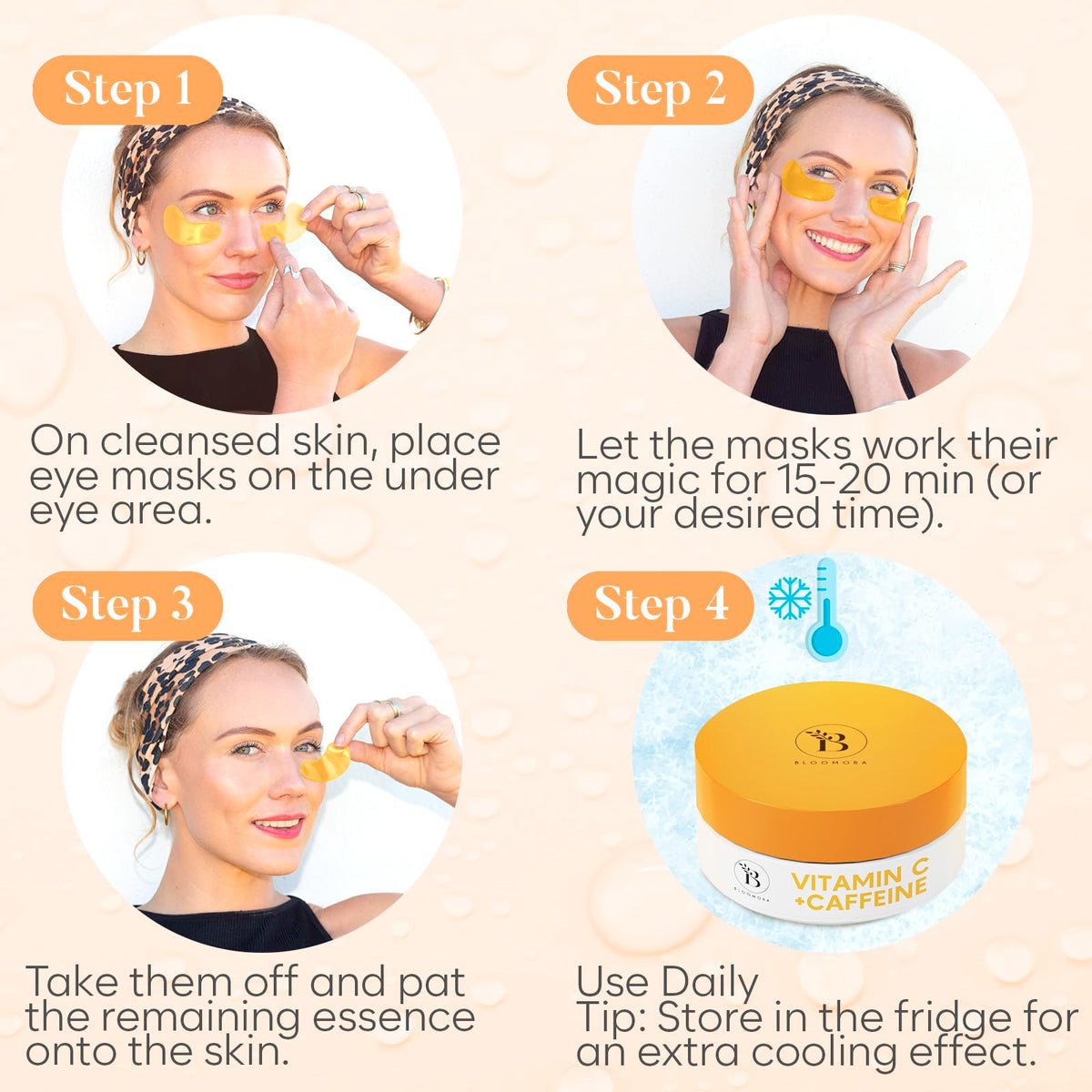 Under Eye Patches with Vitamin C and Caffeine for Puffy Eyes, Dark Circles