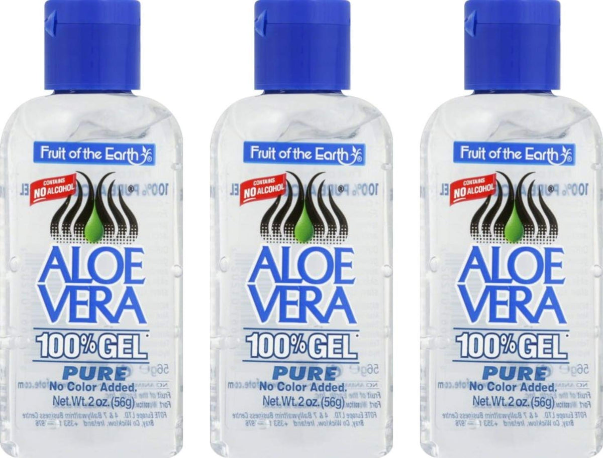 Fruit of the Earth Aloe Vera Gel, 2 oz (56 g) (Bundle of 3)