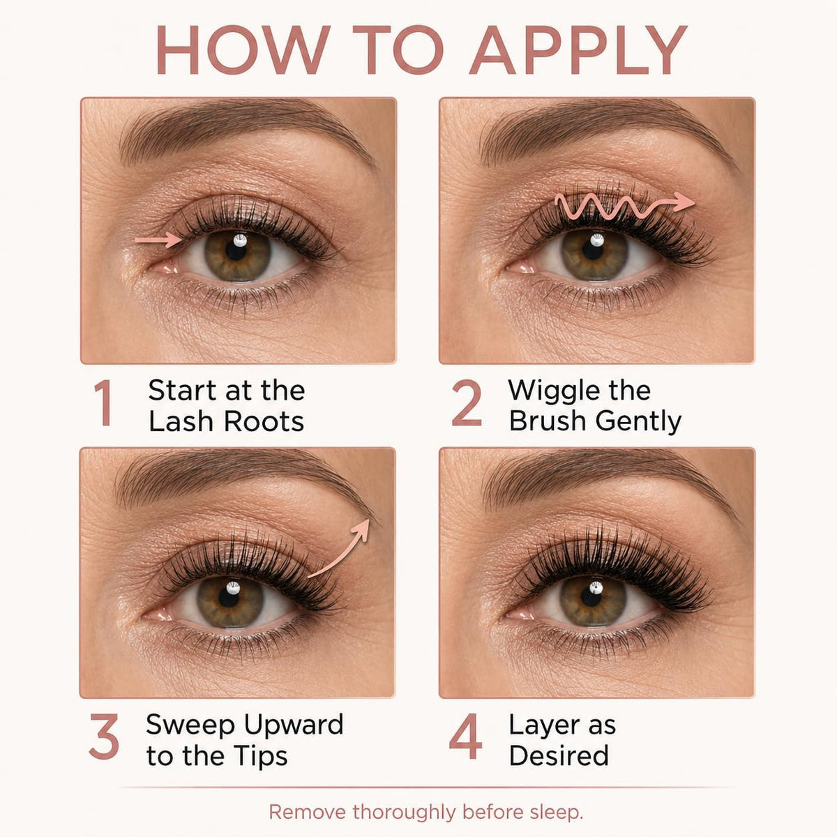 My Amazing Lashes 4D Silk Fiber Mascara for Mature Women Over 60, Black Waterproof, Volume & Length, Smudge‑Proof, No Clumping, 1‑Pack