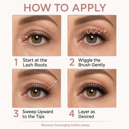 My Amazing Lashes 4D Silk Fiber Mascara for Mature Women Over 60, Black Waterproof, Volume & Length, Smudge‑Proof, No Clumping, 1‑Pack