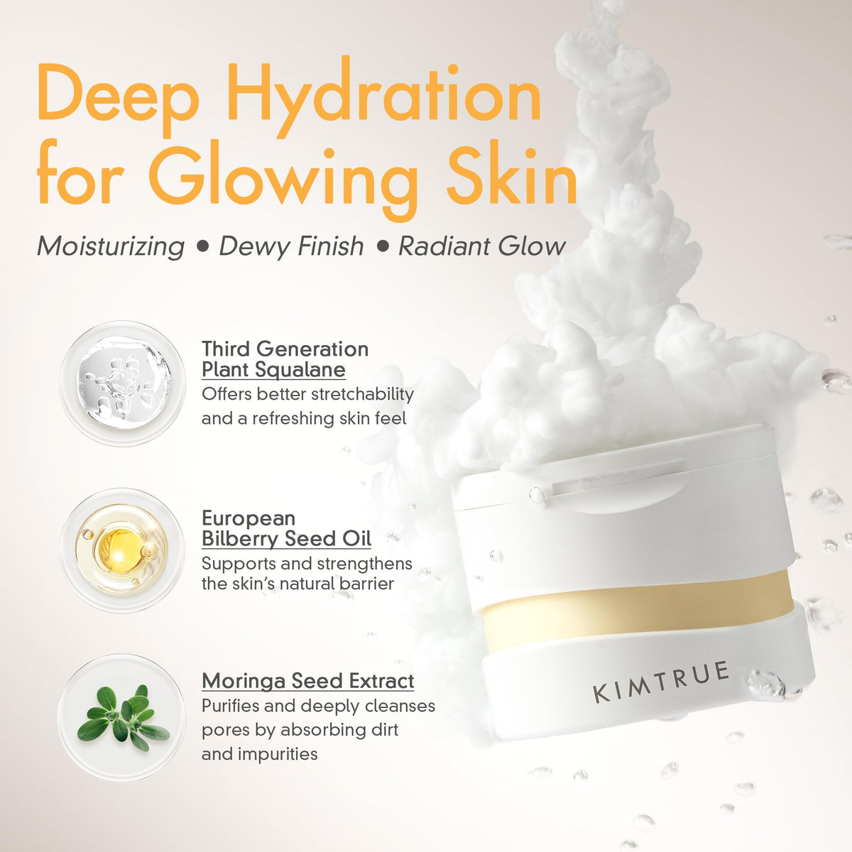 Kimtrue 3rd Generation Meltaway Cleansing Balm - Makeup Remover Balm for All Skin Types - Gently Meltaway Mascara, Eyeliner and Makeup - Oil Face Cleanser - Hydrating, Fragrance-Free - 3.38 oz