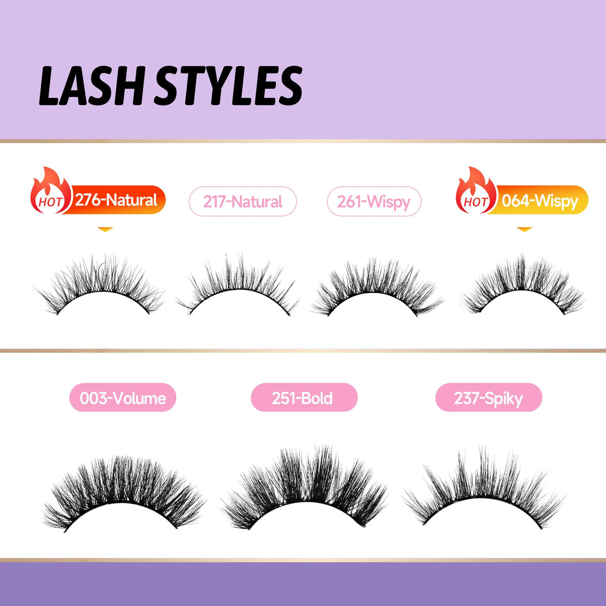 GAQQI False Eyelashes, Strip Lashes Kit With Glue, 3D Natural Lashes