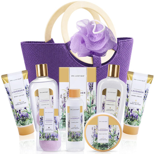 Spa Luxetique Lavender 10pc Gift Baskets Birthday Gifts for Women