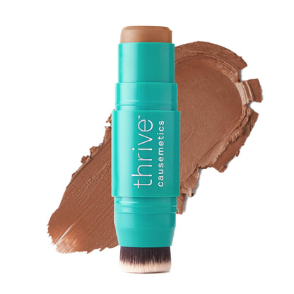 Thrive Causemetics Cream Bronzer Triple Threat Color Stick, Light Medium