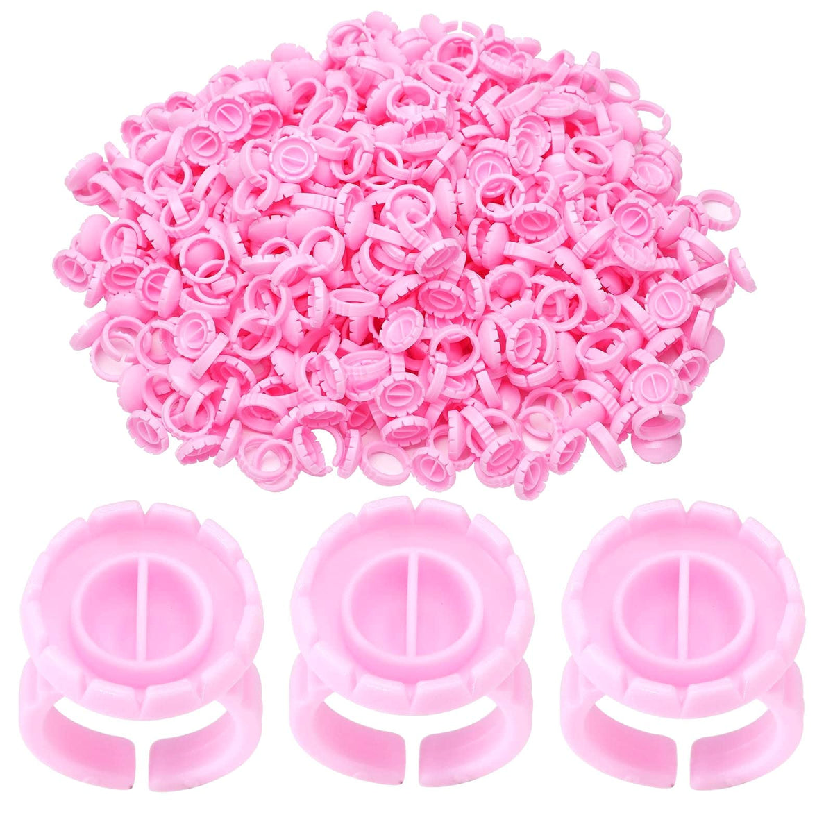 Miuffue 300 Pcs Glue Rings Smart Glue Holder for Eyelash Extensions