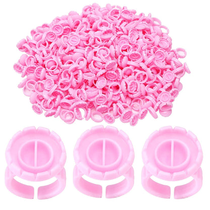Miuffue 300 Pcs Glue Rings Smart Glue Holder for Eyelash Extensions