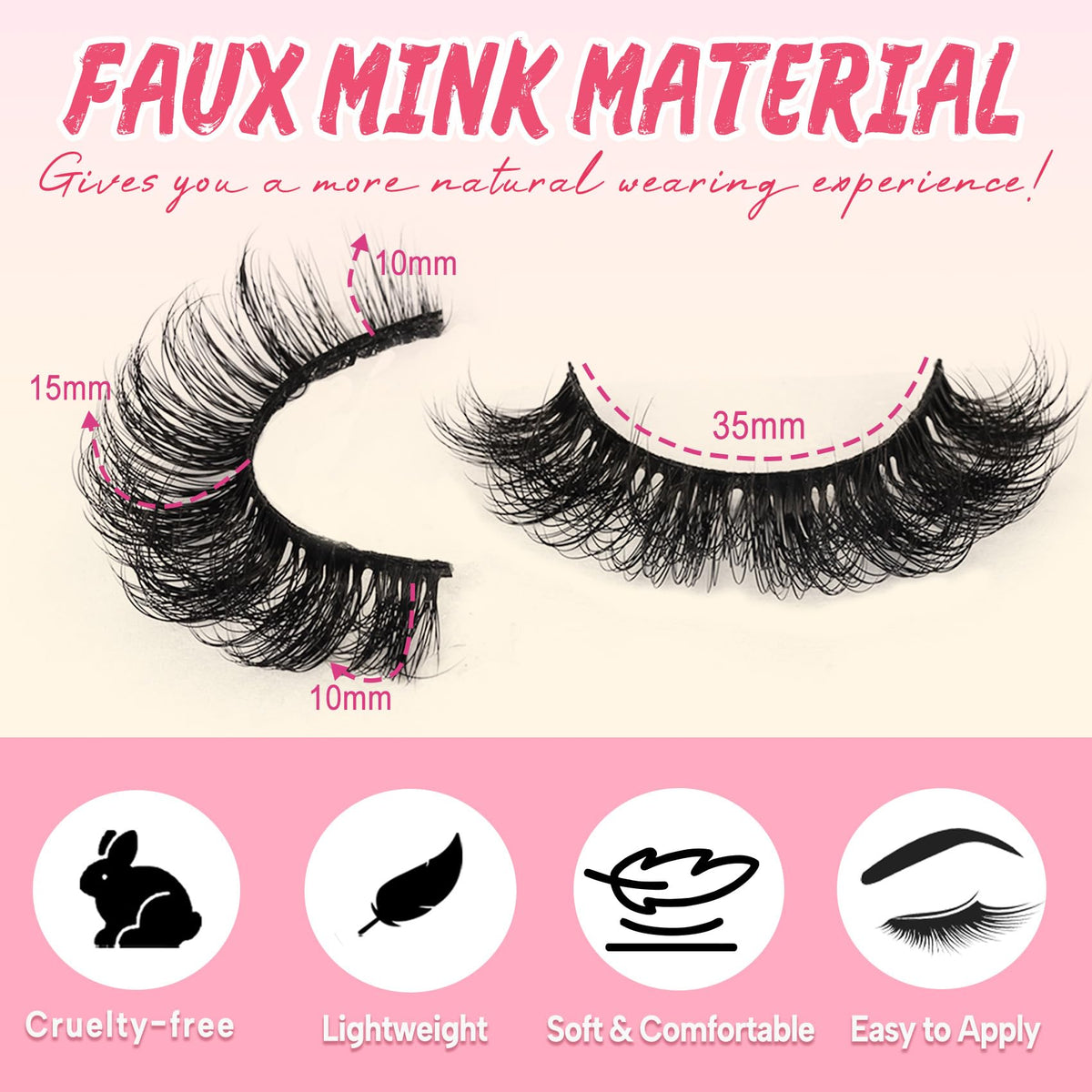 Ahrikiss Lashes Russian Strip Lashes Fluffy False Eyelashes D Curl (D03)