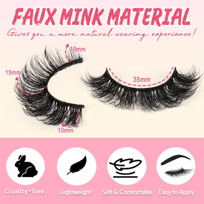 Ahrikiss Lashes Russian Strip Lashes Fluffy False Eyelashes D Curl (D03)