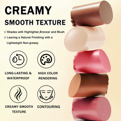 IONSGAKO 6 Colors Double-ended Cream Contour Stick Makeup Kit, Set A