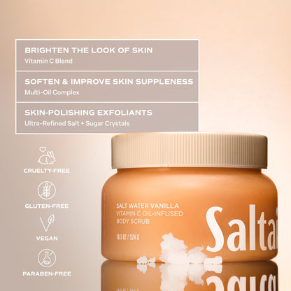 Saltair Body Scrub | Salt Water Vanilla Exfoliating Polish | 1 Count