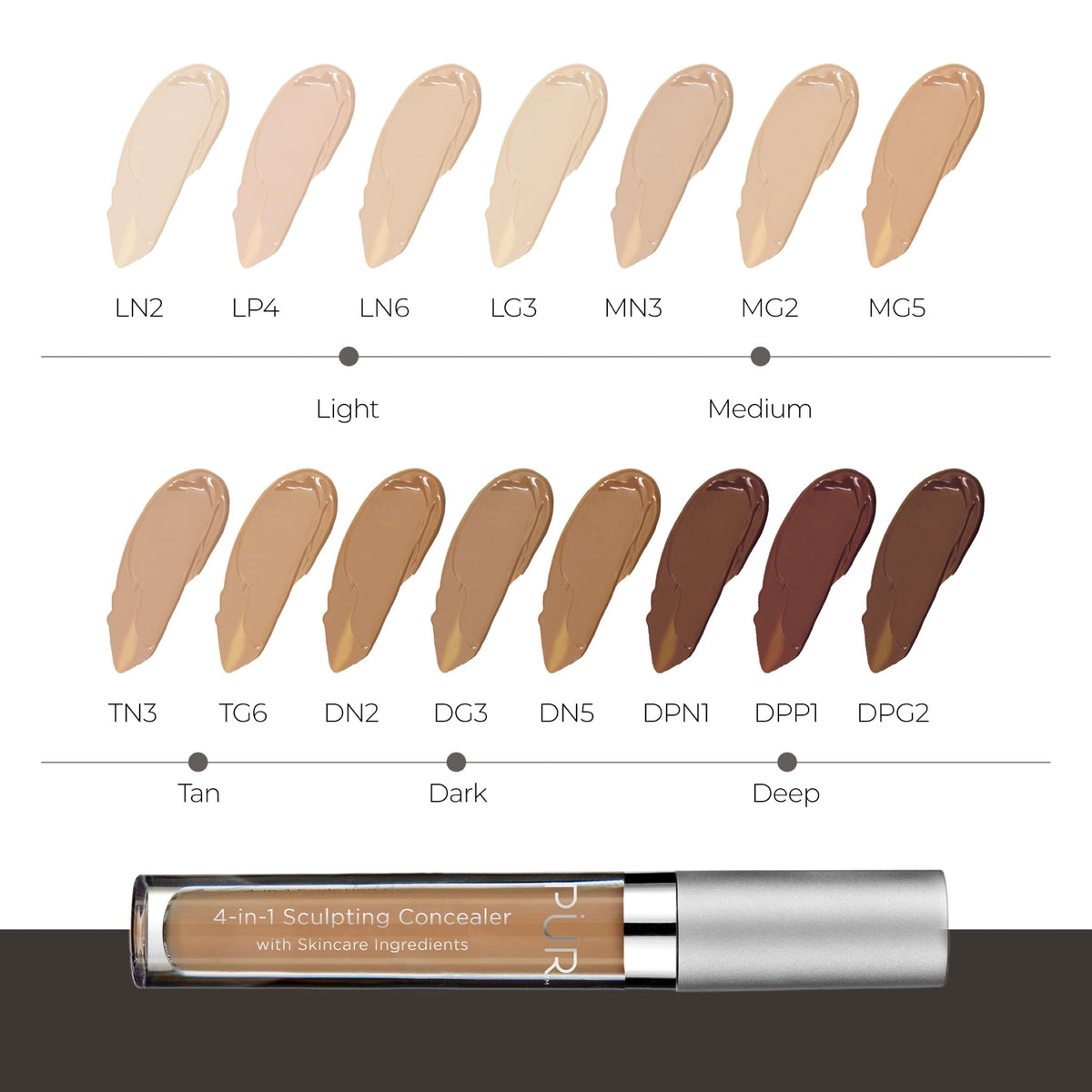 PÜR 4-in-1 Sculpting Concealer, Hydrating, Full Coverage, Dark Circles