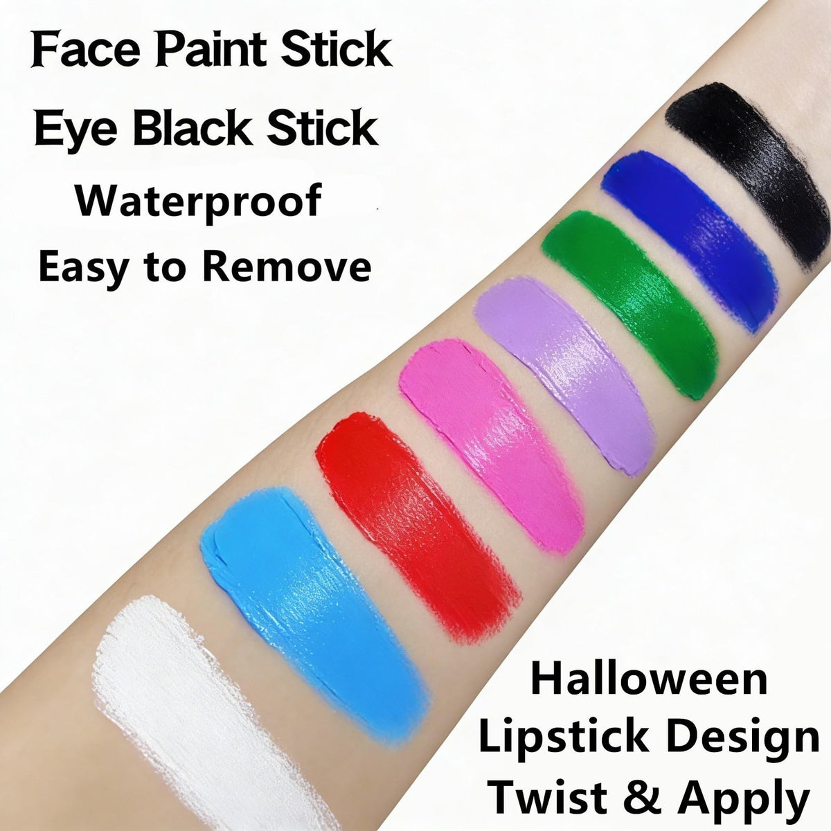 Go Ho Makeup Clown Black Cream-Blendable Stick - Face Body Paint for Professional SFX, Cosplay Costume - Safe Facepaint, Nose & Lip Smacking, Eye Black for Baseball/Football, Sports, Halloween