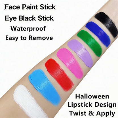 Go Ho Makeup Clown Black Cream-Blendable Stick - Face Body Paint for Professional SFX, Cosplay Costume - Safe Facepaint, Nose & Lip Smacking, Eye Black for Baseball/Football, Sports, Halloween