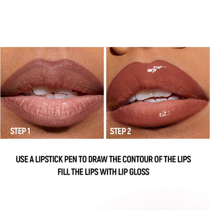 3 Pcs Double-ended Glossy 2-in-1 Lip Liner and Lipstick Set (#01 #02 #03)