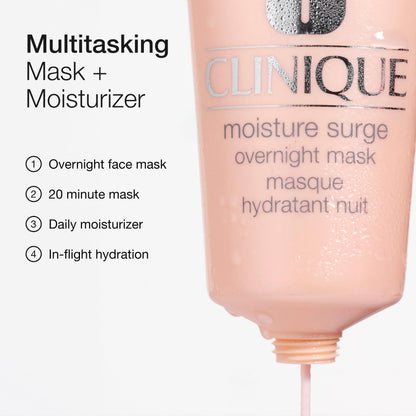 Clinique Moisture Surge Oil Free Overnight Face Mask With Aloe Vera For All Skin Types | Hydrating + Plumping Face Mask Skin Care | After Sun Hydration, 3.4 Fl Oz