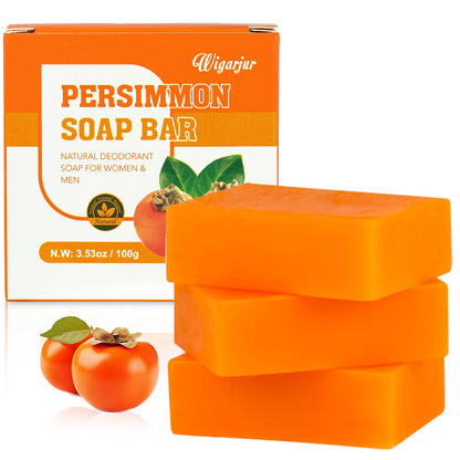 3 PCS Persimmon Soap Bar for Old People Smell, Remove Bad Body Odor