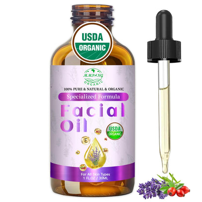MMPANG Organic Glow Face Oil with Rosehip Oil, Facial Oil for Dry Skin
