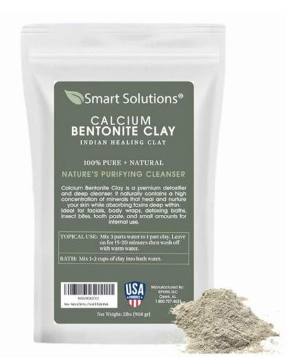 SMART SOLUTIONS Calcium Bentonite Clay, 2 lb Pure Indian Healing Clay