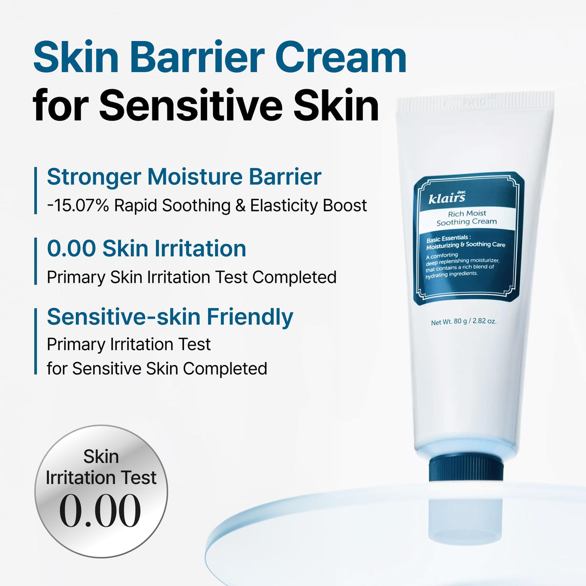 DearKlairs Rich Soothing Cream, 2.82 fl oz