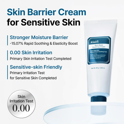DearKlairs Rich Soothing Cream, 2.82 fl oz
