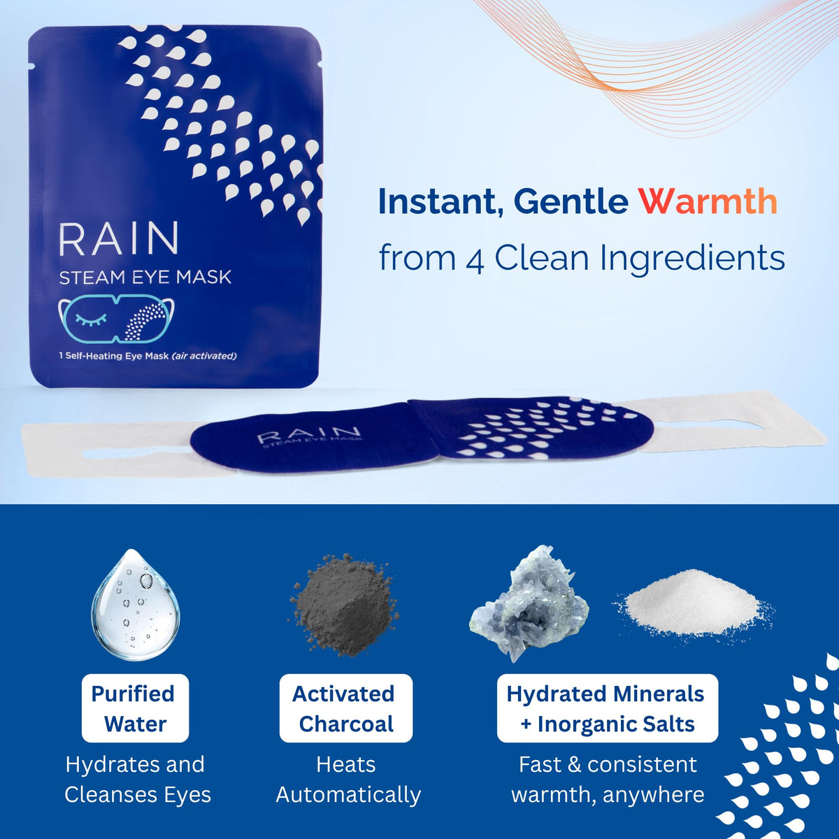 Rain Self Heating Eye Compress, Heated Eye Masks for Dry Eyes 20 Masks