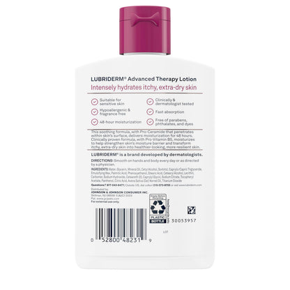Lubriderm Advanced Therapy Hand & Body Lotion, Fragrance Free, 6 fl. oz