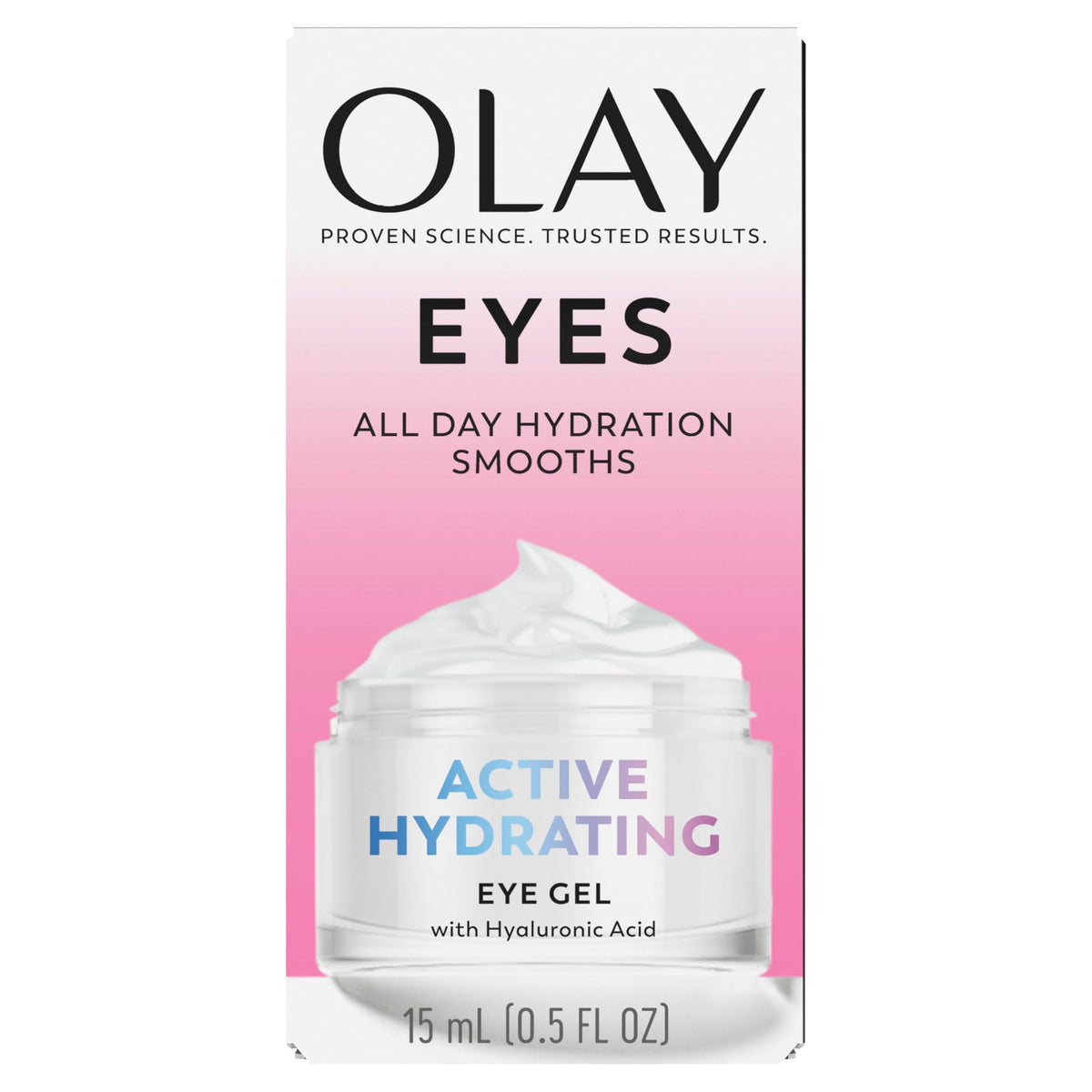 Olay Active Hydrating Eye Gel, Fragrance-Free, Anti-Aging Eye Cream with Hyaluronic Acid and Niacinamide, 0.5 oz