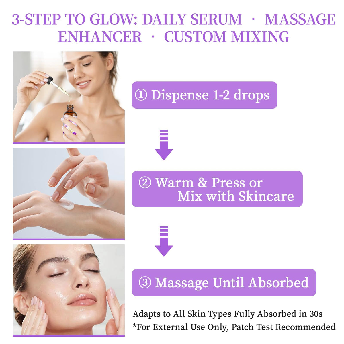 MMPANG Organic Glow Face Oil with Rosehip Oil, Facial Oil for Dry Skin