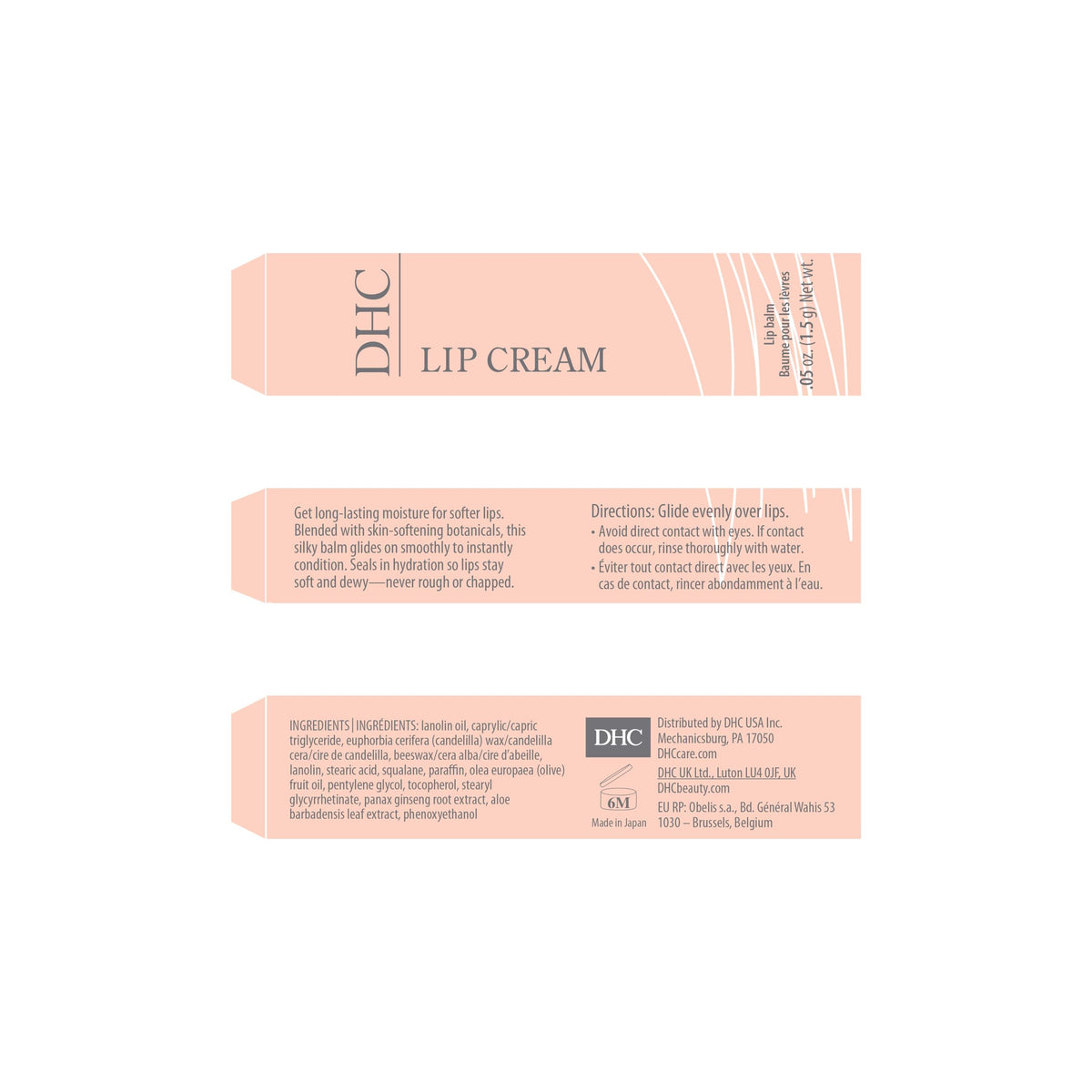 DHC Lip Cream, Ultra-Moisturizing Lip Balm for Dry Lips, 0.05oz, 2-Pack