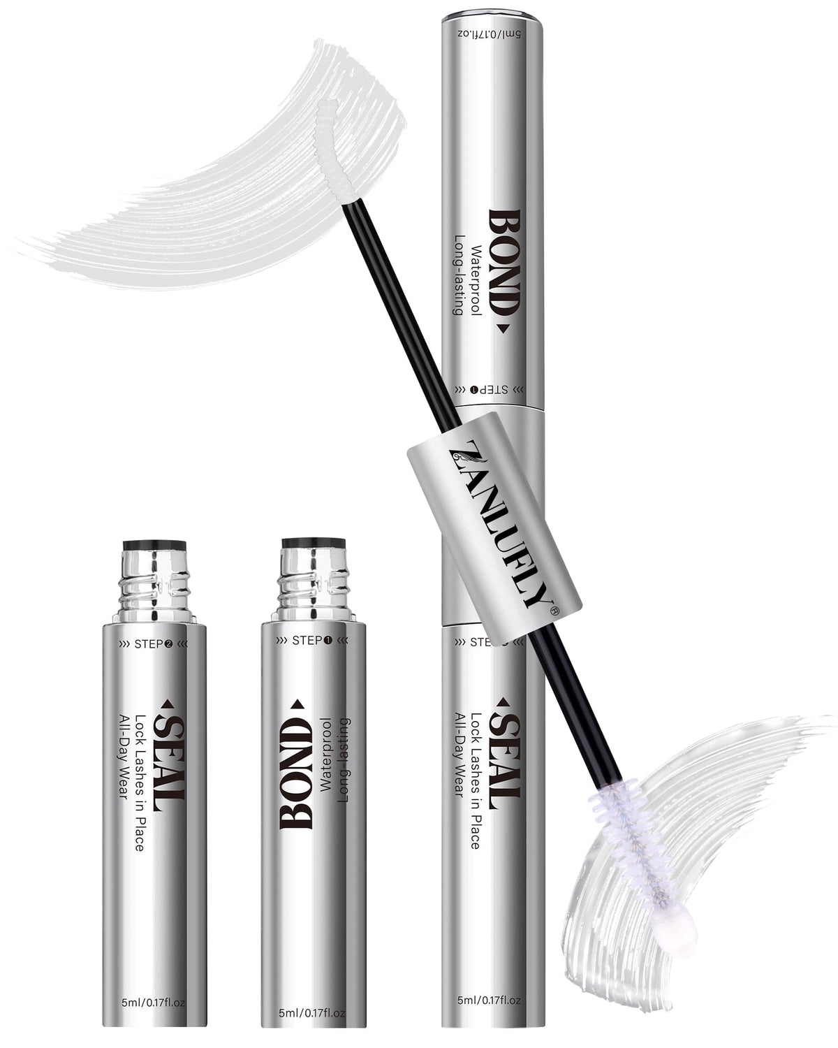 White Eyelash Glue Waterproof Lash Cluster Glue Bond and Seal Lash Glue