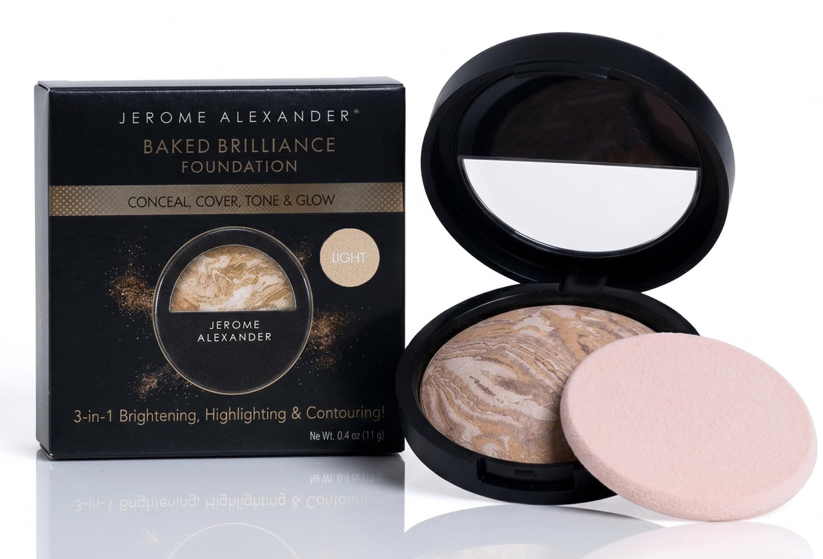 Jerome Alexander Baked Brilliance Powder Foundation - Light